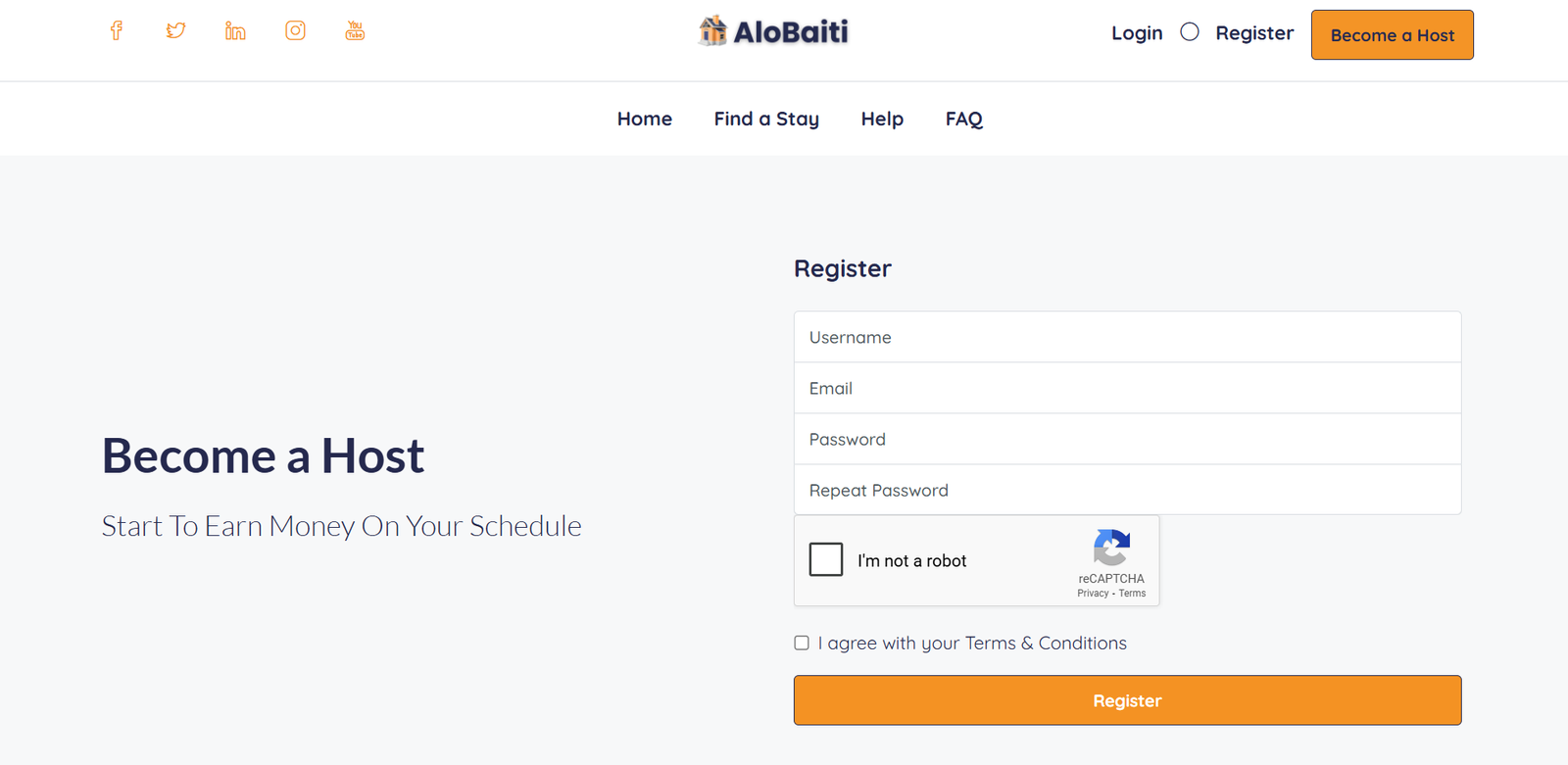 Become a Host Screenshot